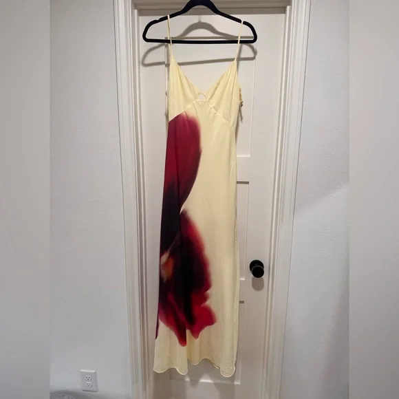 A&F Julia Slip Cutout Maxi Dress - Yellow M Tall - Picture 6 of 8